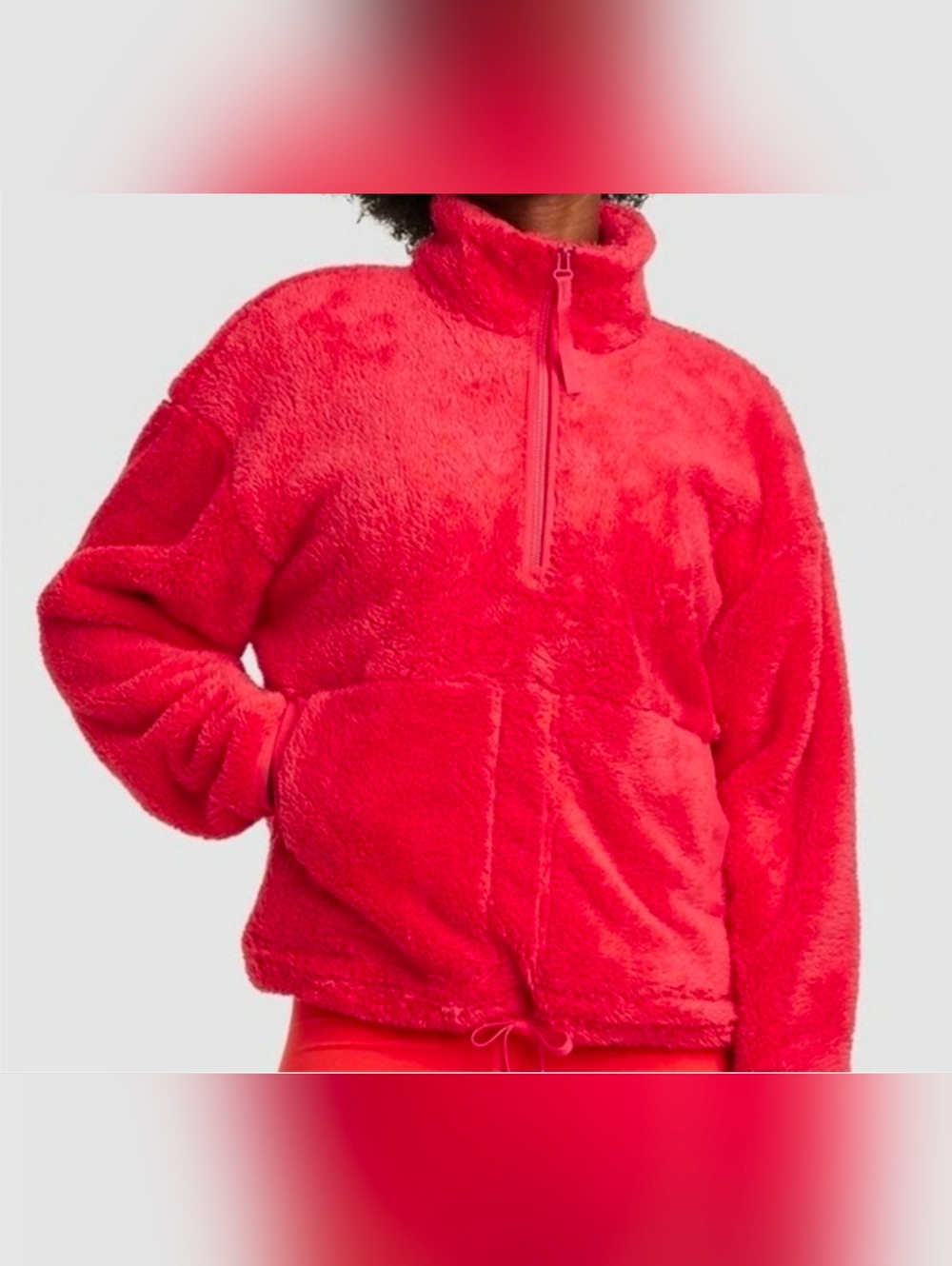 Women's High Pile Fleece 1/2 Zip Pull Over - All in Motion Coral Lava 3X